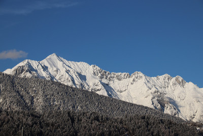冬季的Wetterstein山脉，奥地利蒂罗尔的Seefeld