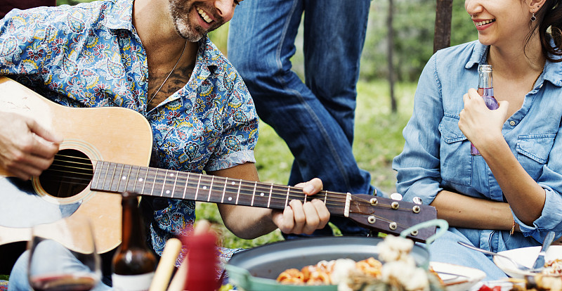 Group of people enjoying the music together