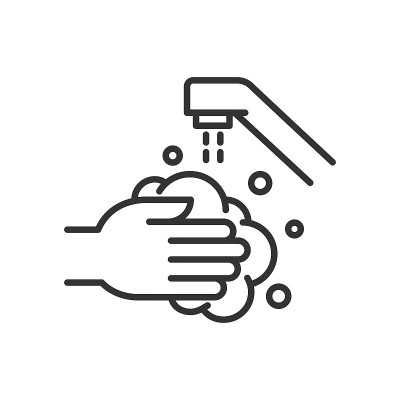 洗手。轮廓图标。矢量插图。