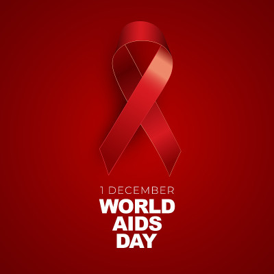 12月1日世界艾滋病日概念与红丝带标志。矢量图