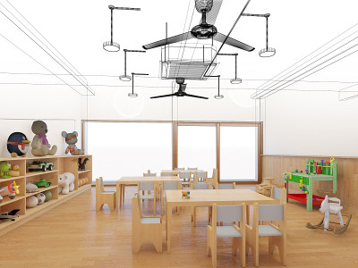 幼儿园室内班三维效果图