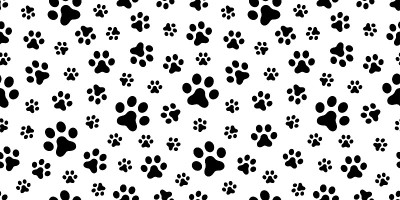 狗爪猫爪小狗脚印小猫矢量无缝图案壁纸背景