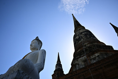 Yai Chai Mongkhon(古老的寺庙)-大城府，泰国