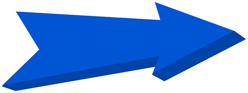 蓝色箭头指向- 3D插图_模板素材-稿定设计