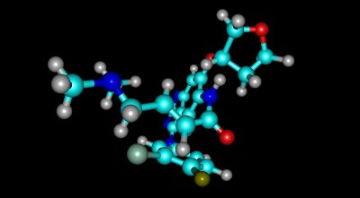 Afatinib分子结构在黑色上孤立