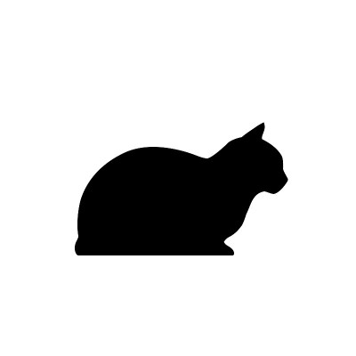 白色背景上的黑猫剪影。图标矢量图。