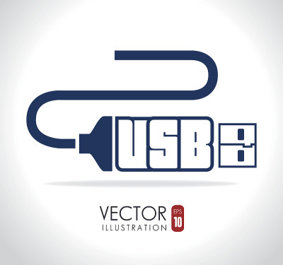 USB设计，矢量插图。