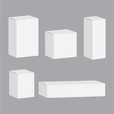 White box packaging set vector. White box realisti