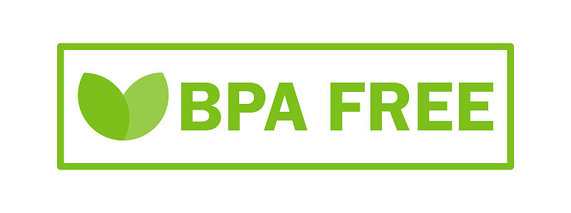 BPA自由的标志。平面矢量图标无毒塑料。标志和徽章，饮用水的保证书，包装塑料。简单的设计。矢量插图。
