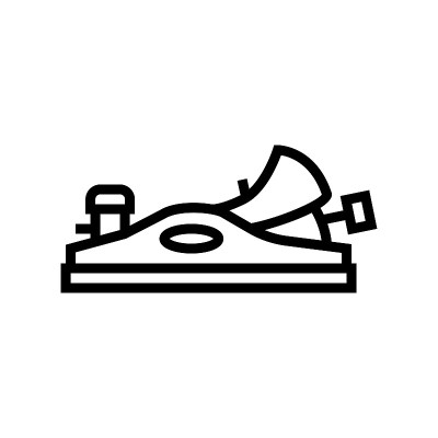 块平面木工工具线图标矢量插图
