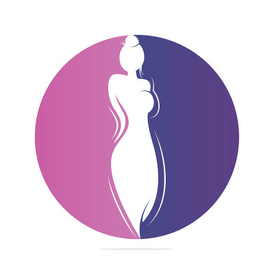 美丽时尚的女人标志设计模板。