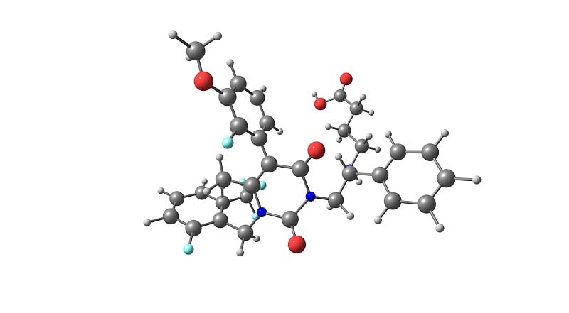 Elagolix分子结构分离在白色上