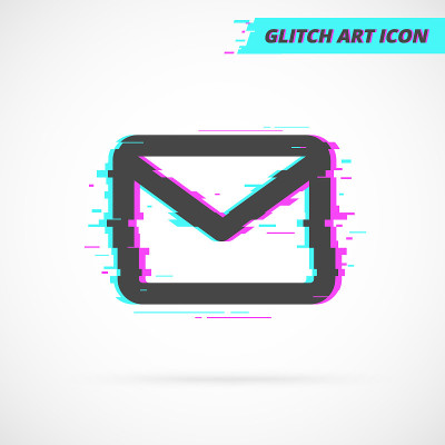 Mail Vector Icon in Glitch Art Style