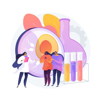 Test tube fertilization abstract concept vector il