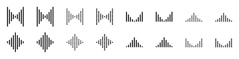 均衡器。声波在白色背景上被隔离。声音或音乐概念。矢量图