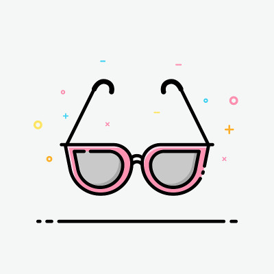 Sunglasses icon in flat line design