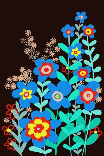 平面图形花卉插图boquet大胆简单的花