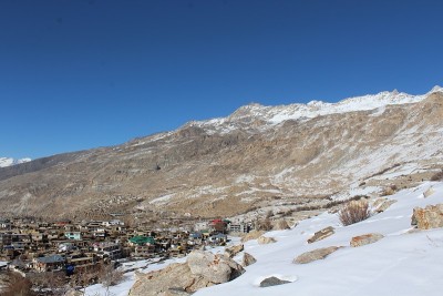 冬天的纳科村，金纳尔区，斯皮提山谷