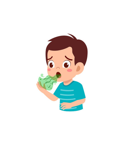 可爱的小男孩检查口臭