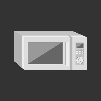 一个具有显示和模式的现代微波炉。矢量插图。经营理念。