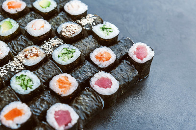 的寿司。日本传统食物