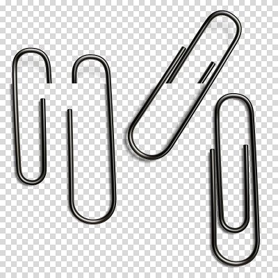 Set of realistic paper clip with shadow, isolated.