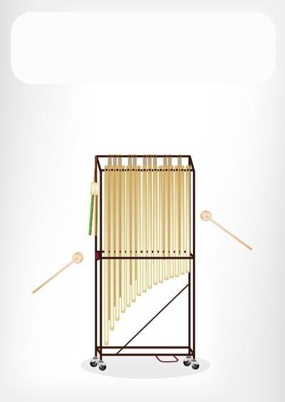 美丽的音乐管钟与白旗