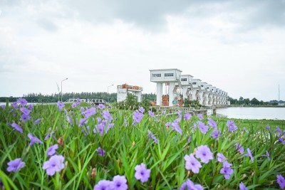 泰国Pak Phanang的Uthokwipat Prasit水闸。
