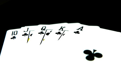 孤立的纸牌游戏。Deck of Play Card On Black Background适合任何用