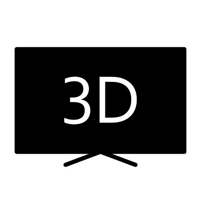 3d电视剪影图标。电视、视频的象征。矢量图