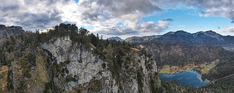 阿尔卑斯山全景鸟瞰图