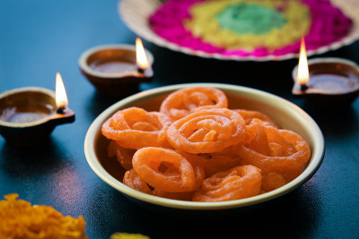 排灯节甜品jalebi Jhangiri Imarti zalabia jndian甜甜品mitha