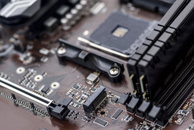 俯视图在个人电脑主板cpu