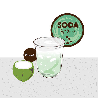 汽水饮料水果图形杯