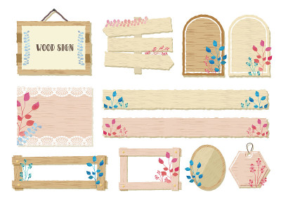 Wooden sign frame set