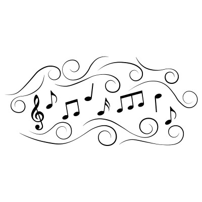 音乐设计元素，乐谱，孤立，矢量插图。