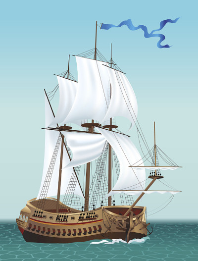 海上的帆船