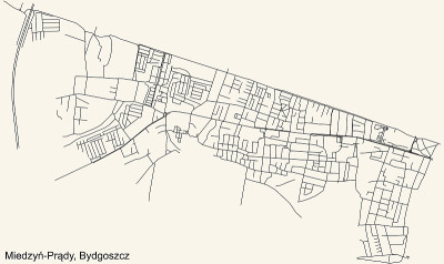 波兰Bydgoszcz Miedzyń-Prądy区街道地图