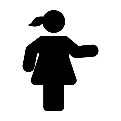 女性图标向量男性符号双手张开平彩色象形文字符号