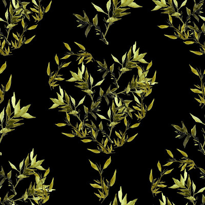 竹植物的水彩插图