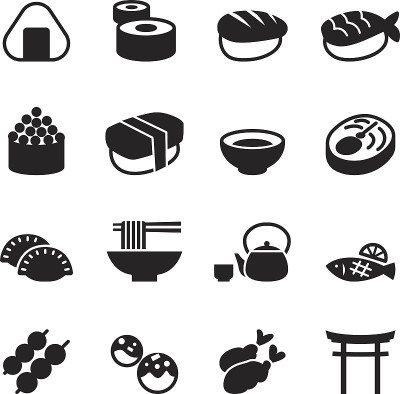 基本的日本食物图标设置