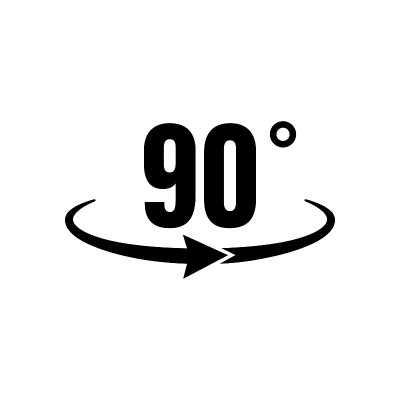 90度角图标。几何数学符号。旋转的象征。矢量在孤立的白色背景。每股收益10。
