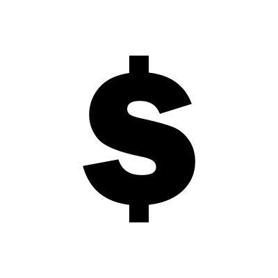 Vector image of a flat, isolated icon dollar sign.