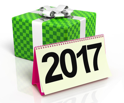 礼品盒与2017年日历
