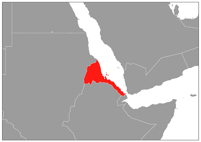 厄立特里亚地图在灰色的基础上