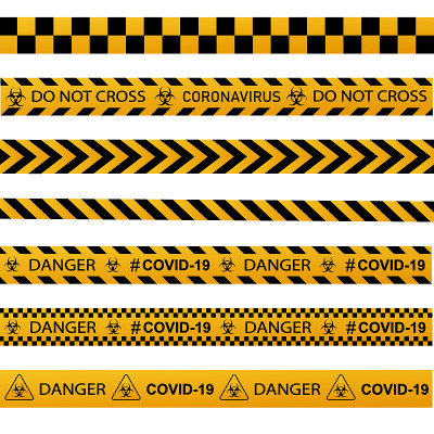 Coronavirus warning sign in a triangle and warning