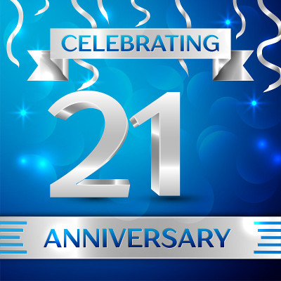 Twenty one 21 Years Anniversary Celebration Design