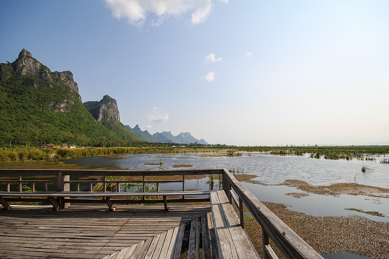 从Khao sam roi yod木桥上的山景