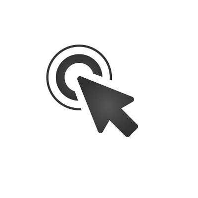 Clean vector modern cursor symbol icon with click 