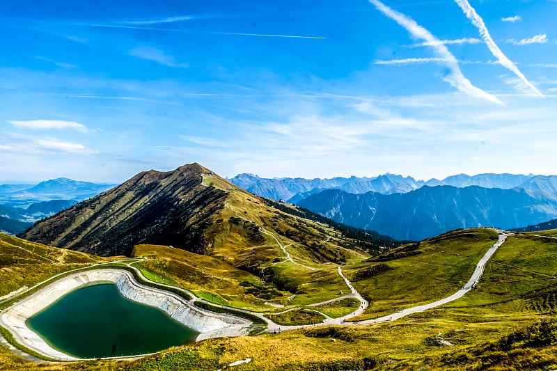 欧洲阿尔卑斯山脉的风景